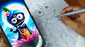 Jagannath ji Drawing | Rath Yatra Special Jagannath Drawing ✍️ | Outline Tutorial 😍