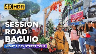 Session Road BAGUIO Walking Tour 2024 | Night and Morning Stroll plus Ukay-Ukay Tour【4K HDR】