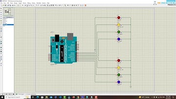 8 LED Blinking using for Loop with Arduino in Proteus Simulation