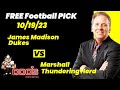 Free Football Pick James Madison Dukes vs Marshall Thundering Herd , 10/19/2023 College Football