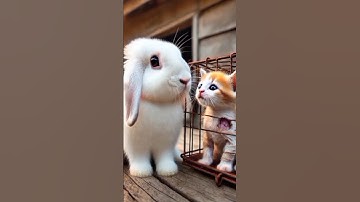 The rabit needs to transform to save the kitten 🐰#Rebbit rescue #cute animals #animals rescue