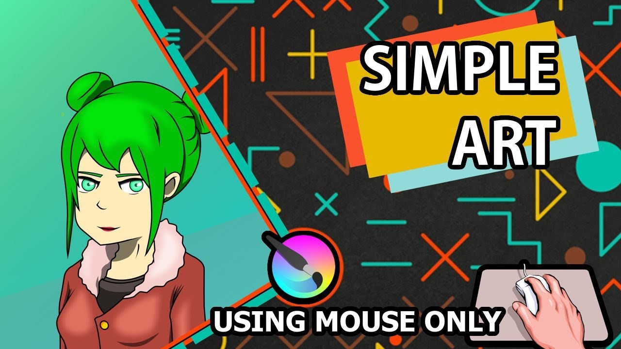 Simple drawing art speed paint KRITA using mouse 🖱️ only