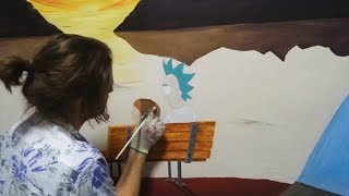 Rick & Morty Wall Painting | Timelapse