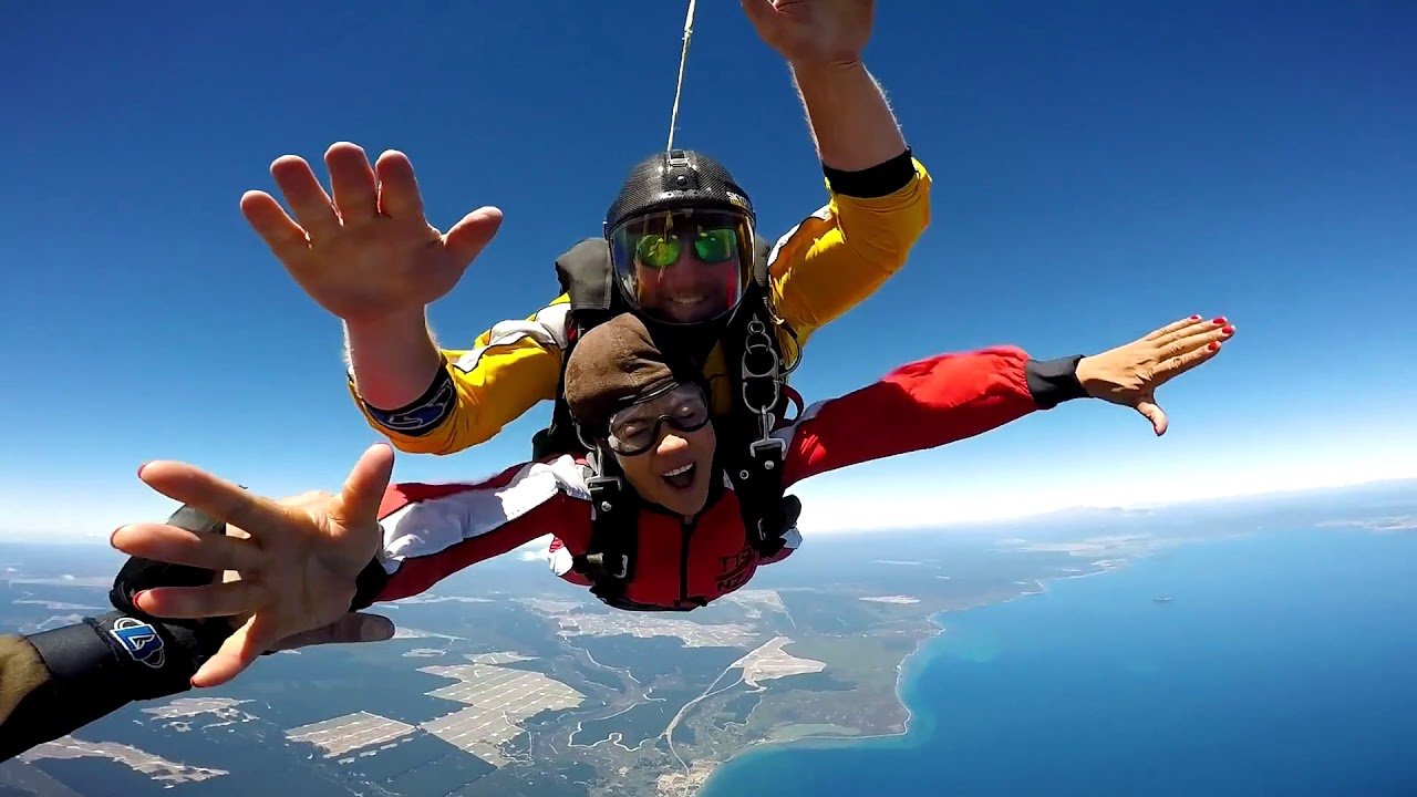 Fist Bumps 15,000 ft Above Lake Taupo Taupo Tandem Skydiving YouTube