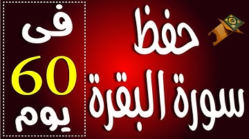 أقوى برنامج لحفظ وتثبيت سورة البقرة فى 60 يوم للكبار والصغار وخلال وقت وجيز"احفظ خمسة حتى لا تنسى"