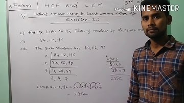 6th class,  H.C.F and L.C.M , Exercise-3.6, Pb no: 1,2,3,4,5.