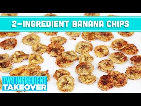 2 Ingredient Baked Banana Chips! Two Ingredient Takeover - Mind Over Munch