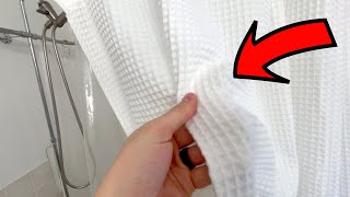 Clawfoot Tub Cotton Waffle Shower Curtain 180 x 70 Set with PEVA Liner and 36 Metal Hooks - Review