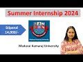 Summer internship at madurai kamaraj university 2024 ii application out for all disciplines