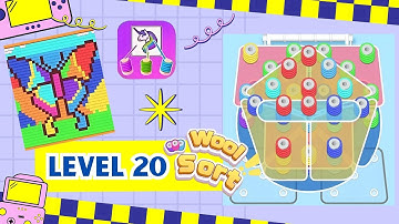 Wool Sort Gameplay | Level 20 | Relaxing Color Sorting Game for Mobile