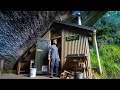 Camping in rock cave shelter