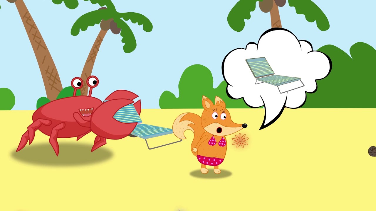 the-fox-family-and-friends-swimming-in-rainbow-waterpool-cartoon