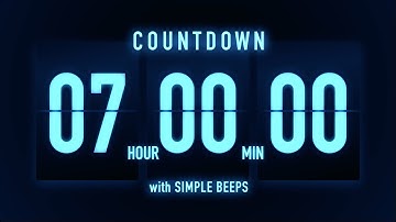 7 Hours Countdown Timer 🔵 Flip Clock with Simple Beeps