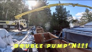 Back at it with more PUTZMEISTER  double concrete pump action!!!
