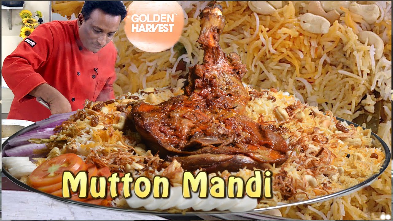 Mutton Mandi Biryani Recipe By vahchef Golden Harvest Dilkhush | Vahchef - VahRehVah