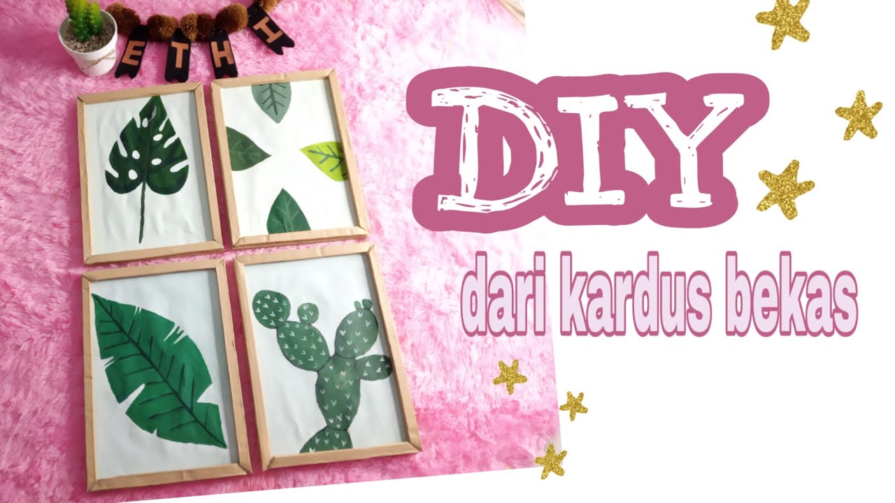 DIY Pigura dari Kardus  Bekas Room Decor YouTube