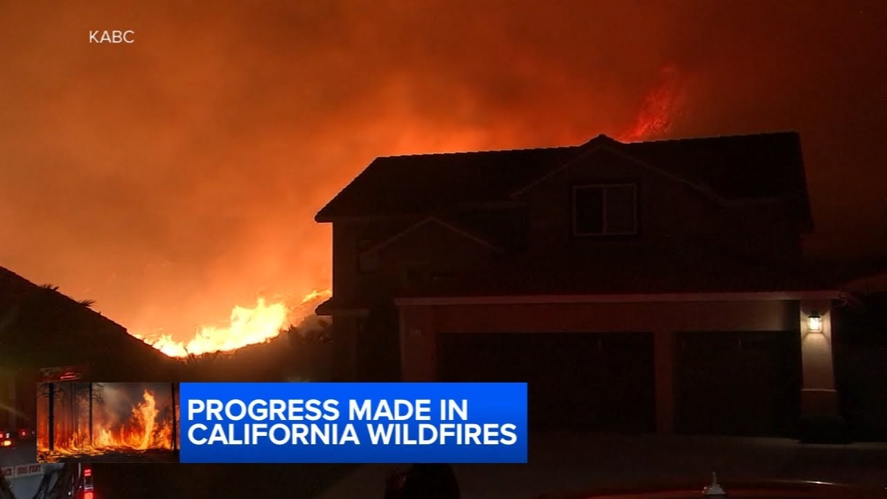 Progress made as crews continue to battle California wildfire - YouTube