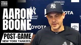 Aaron Boone Responds to New York Mets vs. Yankees Benches Clearing & Whistling Allegations