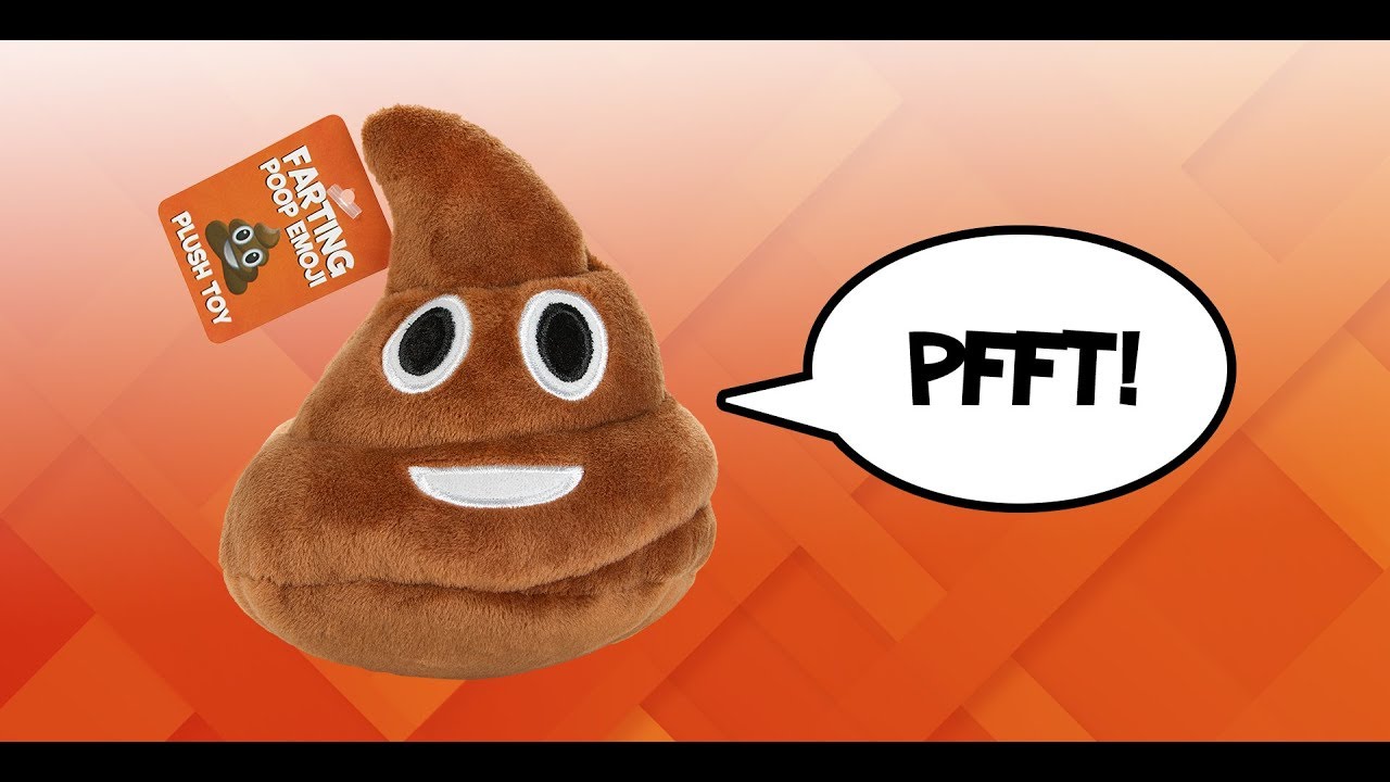 poop emoji farting dog toy