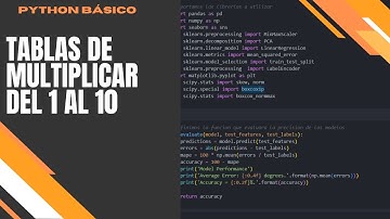 Ejercicios básicos de Python: mostrando las tablas de multiplicar del 1 al 10
