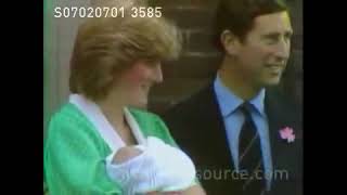 Princess Diana leaves hospital with baby Prince William