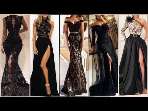 black floor length bodycon dress