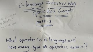C language Interview point of you operators concept and example programs part-3