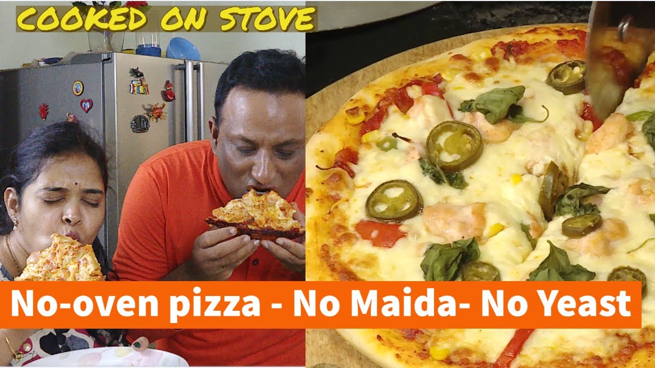 Maida Free Instant Pizza On Tava - No Oven - No Yeast - No Maida Pan Pizza - Whole Wheat Pizza Dough | Vahchef - VahRehVah