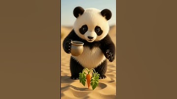 A panda saved the carrot plant from drying to watering it 😭#ai #plant #save #water