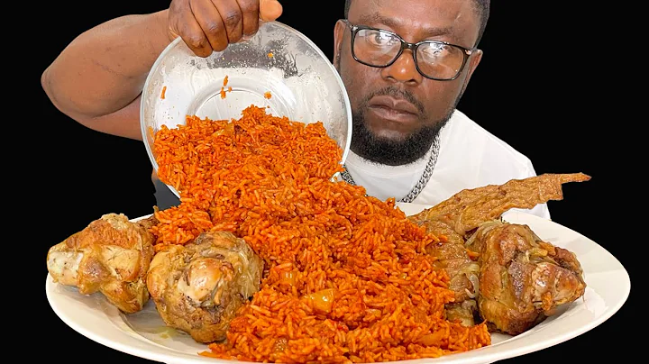 ASMR NIGERIA PARTY JOLLOF RICE AND TURKEY WINGS STEW MUKBANG | EATING AND SMACKING SOUNDS