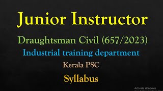 Junior Instructor Draughtsman Civil 6572023 Industrial Training Department Syllabus