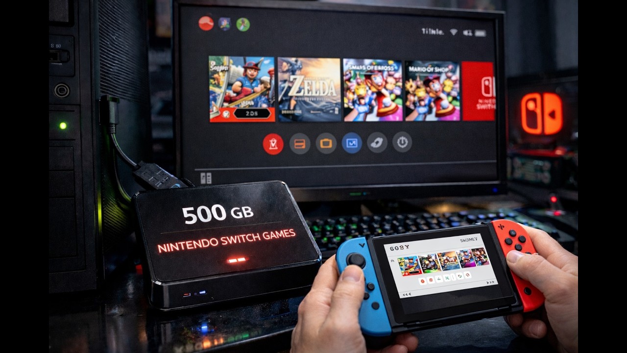 INCRIVEL!!!! HD EXTERNO DE 500GB RODANDO SWITCH DIRETO DO PC!!!!