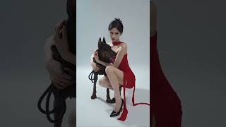 Raylee James Posing With Her Doberman Pinscher, Fender - Actress & Model.