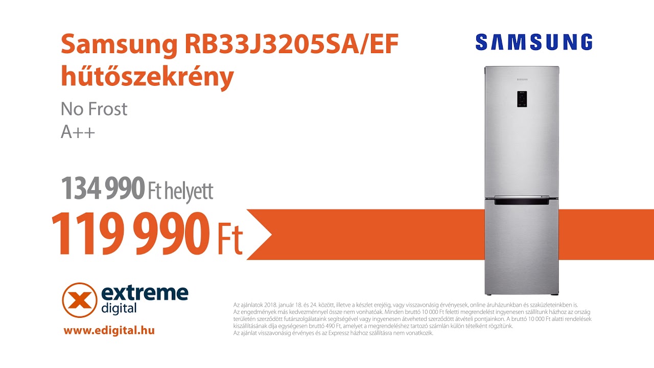 Extreme Digital Nagy kiárusítás! Samsung RB33J3205SA hűtőszekrény