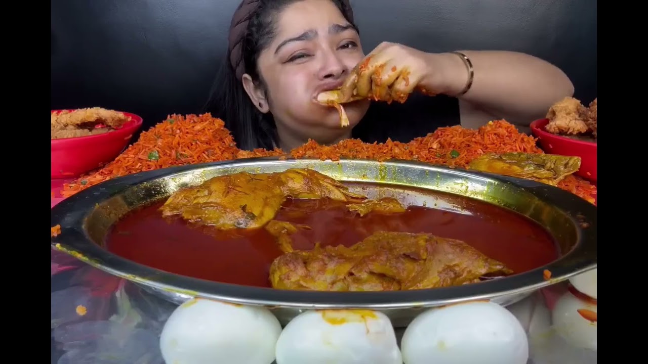 SPICY PARWAN CURRY 🔥,LEG CHICKEN CURRY 🔥, MUTTON BIRIYANI | MUKBANG| #asmr