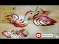 How to make carving art apple swan garnish.