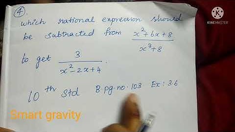 10th std subtract from rational expression b.pg.no.103. Ex. 3.6