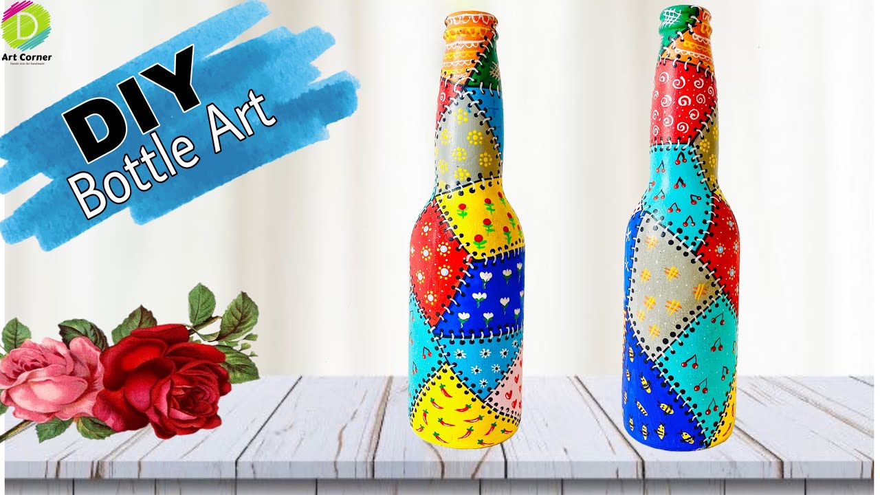 Bottle Painting Glass Bottle Decoration Ideas Diy Bottle Decor Bottle Decorating Ideas Youtube