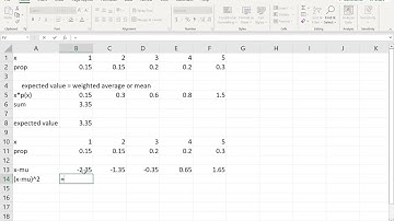 Calculating Expected Value and Standard Deviation for Discrete Probability Distributions with Excel