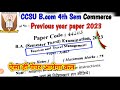 ✍🏻CCSU B.Com 4th Sem | Tourism and Travel Management (C010405T) | Previous Year Paper June 2023 ✅ 💯