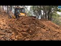 Clearing Mountain Road Dirt and Leveling Road with JCB Machine