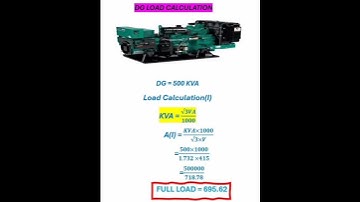 DG load calculation #dg #engineering #electrical #viralvideo #machine