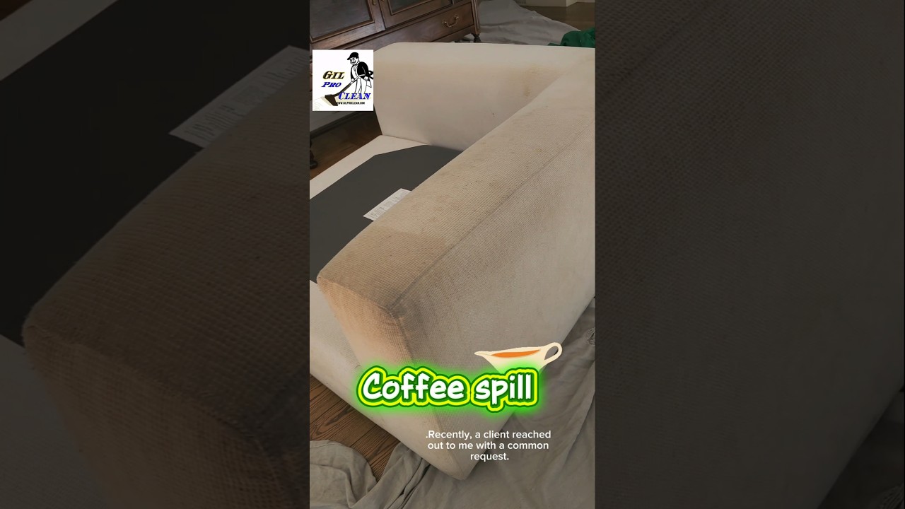 REMOVAL OF COFFEE STAIN. FILTHY  SOFA CLEANING RESTORATION .