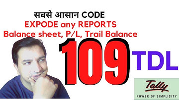 Tally Chapter 109 TDL for Auto Explode Tally Reports By Rajiv Mishra Computer Class | TDL Code Sikhe