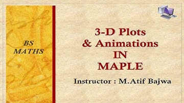 3-D Plots And Animations in Maple-Soft Lecture 15 in Urdu | Hindi Video Tutorial