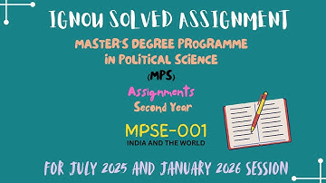 MPSE 001| MPS | SECOND YEAR | IGNOU SOLVED ASSIGNMENT | JULY 2025 - JANUARY 2026