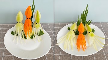 MY TRAN 77 Tỉa Con Mực Từ Đu Đủ Và Củ Cà Rốt