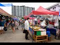 [4K] 2020 Walking on evening around "Klong Tan Market" Thai food and shopping in Bangkok