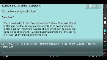 NCERT MATHs class 12 chapter 12 exercise 12.2 question 2 in English | Linear Programming