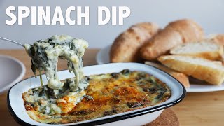 Homemade Cheesy Spinach Dip Recipe - Mozzarella, Cream Cheese, Parmesan (ASMR 🎧)